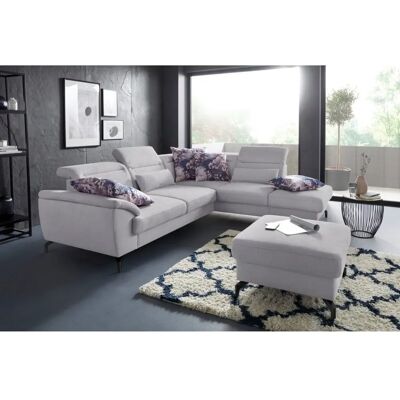 SIT & MORE Percy Ecksofa - Microfaser, Rechte Ottomane, Höhenverstellbarer Kopfteil SIT & MORE Percy Ecksofa - Microfaser, Rechte Ottomane, Höhenverstellbarer Kopfteil
