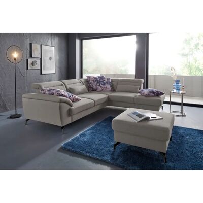 SIT&MORE Percy L-Form Sofa - Grau - Echtes Leder SIT&MORE Percy L-Form Sofa - Grau - Echtes Leder