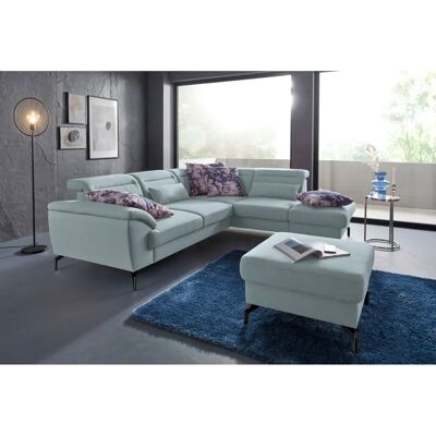 SIT&MORE Percy L-Form Sofa - Rechte Ottomane - Blau (Aqua) - 270cm SIT&MORE Percy L-Form Sofa - Rechte Ottomane - Blau (Aqua) - 270cm