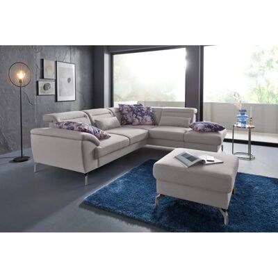 SIT & MORE Percy L-Form Ecksofa - Grau, 270x80x235 cm, Ottomane rechts, satiniertem Nickelfuß SIT & MORE Percy L-Form Ecksofa - Grau, 270x80x235 cm, Ottomane rechts, satiniertem Nickelfuß
