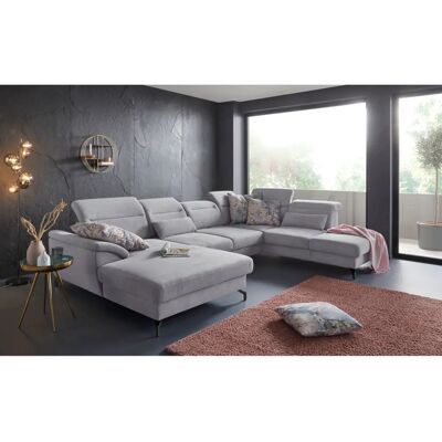 SIT&MORE Percy U-Form Sofas - Microfaser Paris, Weiß, Recamiere, 343x235 cm SIT&MORE Percy U-Form Sofas - Microfaser Paris, Weiß, Recamiere, 343x235 cm