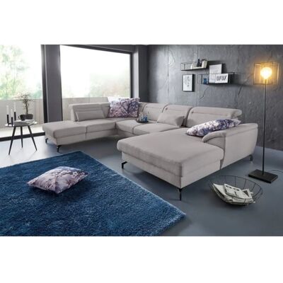 SIT & MORE Percy U-Form Sofa - U-förmige Wohnlandschaft, Grau, Recamiere rechts SIT & MORE Percy U-Form Sofa - U-förmige Wohnlandschaft, Grau, Recamiere rechts