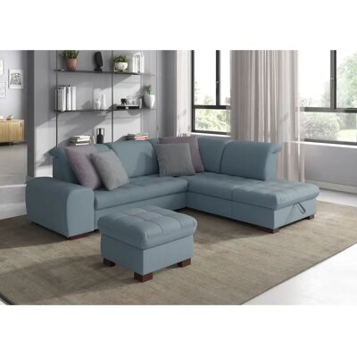 SIT&MORE Luxor L-Form Sofa hellblau mit Bettfunktion SIT&MORE Luxor L-Form Sofa hellblau mit Bettfunktion