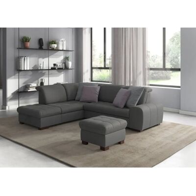 SIT & MORE Luxor L-Form Grau Sofa Mikrofaser Ottomane links SIT & MORE Luxor L-Form Grau Sofa Mikrofaser Ottomane links
