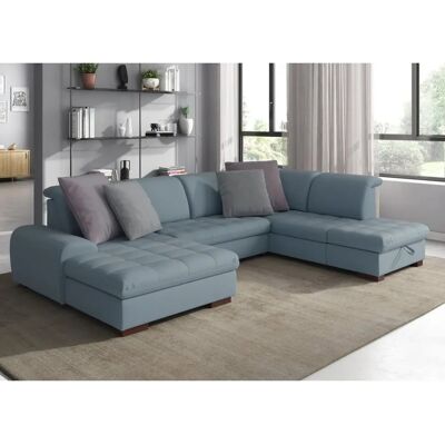 SIT & MORE Luxor U-Form Sofa - Blau Microfaser SIT & MORE Luxor U-Form Sofa - Blau Microfaser