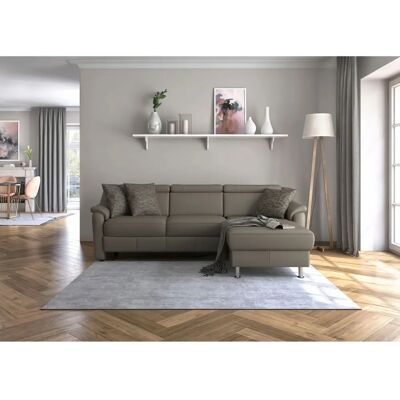 SIT & MORE Freetown L-Form Sofa - Leder, Recamiere, Grau SIT & MORE Freetown L-Form Sofa - Leder, Recamiere, Grau