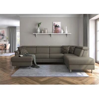 SIT & MORE Freetown U-Form Sofa - Naturleder, grau, Recamiere links SIT & MORE Freetown U-Form Sofa - Naturleder, grau, Recamiere links