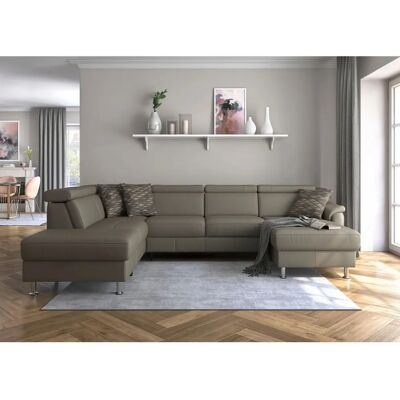SIT & MORE Freetown U-Form Sofa - NaturLEDER - grau SIT & MORE Freetown U-Form Sofa - NaturLEDER - grau