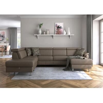 SIT & MORE Freetown U-Form Sofa - Mikrofaser Taupe - Recamiere, Stauraum SIT & MORE Freetown U-Form Sofa - Mikrofaser Taupe - Recamiere, Stauraum