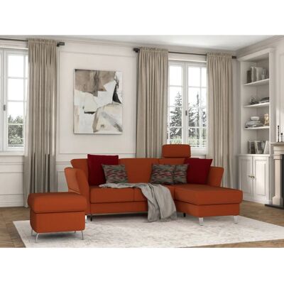 SIT & MORE Visby L-Form Sofa - Rechte Recamiere, Microfaser, Orange SIT & MORE Visby L-Form Sofa - Rechte Recamiere, Microfaser, Orange