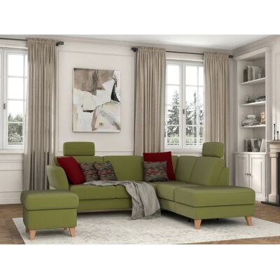 SIT & MORE Visby L-Form Sofa - Microfaser, Grün, mit Bett & Stauraum SIT & MORE Visby L-Form Sofa - Microfaser, Grün, mit Bett & Stauraum