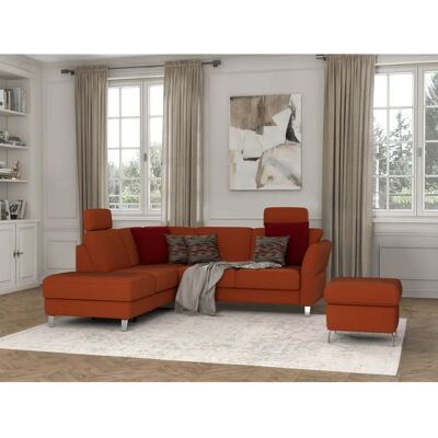 SIT & MORE Visby L-Form Sofa - Mikrofaser, Orange, Linke Ottomane SIT & MORE Visby L-Form Sofa - Mikrofaser, Orange, Linke Ottomane