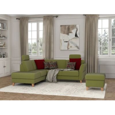 SIT & MORE Visby L-Form Sofa - Mikrofaser, Grün, mit Bett & Stauraum SIT & MORE Visby L-Form Sofa - Mikrofaser, Grün, mit Bett & Stauraum