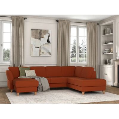SIT&MORE Visby U-Form Sofa - Microfaser, Orange, 7,5 Sitze SIT&MORE Visby U-Form Sofa - Microfaser, Orange, 7,5 Sitze