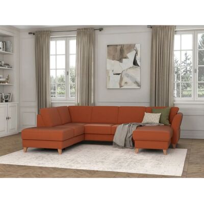SIT&MORE Visby U-Form Sofa - Wohnlandschaft, orange - 303x87x213 cm SIT&MORE Visby U-Form Sofa - Wohnlandschaft, orange - 303x87x213 cm