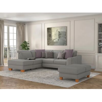SIT & MORE Dundee L-Form Sofa - Microfaser, Poliert, Linke Ottomane SIT & MORE Dundee L-Form Sofa - Microfaser, Poliert, Linke Ottomane