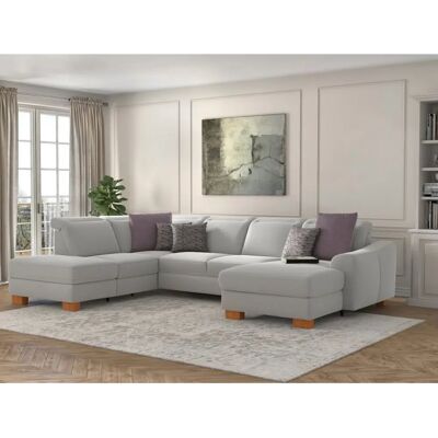 SIT & MORE Dundee U-Form Sofa - Struktur, links Ottomane, ohne Kopfteilverstellung SIT & MORE Dundee U-Form Sofa - Struktur, links Ottomane, ohne Kopfteilverstellung