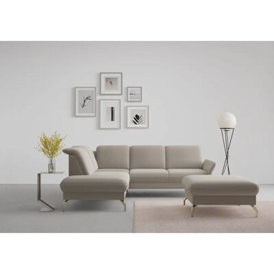 SIT & MORE Fashion L-Form Sofa - Chenille, Ottomane links, Braun SIT & MORE Fashion L-Form Sofa - Chenille, Ottomane links, Braun