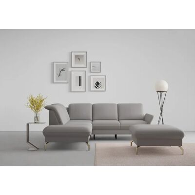 SIT & MORE Fashion L-Form Sofa - Mikrofasermicrofaser, Ottomane links, Motorischer Kopfteil SIT & MORE Fashion L-Form Sofa - Mikrofasermicrofaser, Ottomane links, Motorischer Kopfteil
