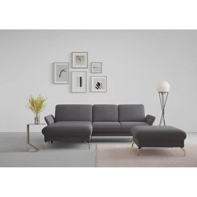 SIT & MORE Fashion L-Form Sofa - Chenille, Recamiere, Kopfteil verstellbar SIT & MORE Fashion L-Form Sofa - Chenille, Recamiere, Kopfteil verstellbar
