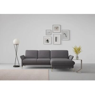 SIT & MORE Fashion L-Form Sofa - Chenille, Espresso, 253x84x165cm SIT & MORE Fashion L-Form Sofa - Chenille, Espresso, 253x84x165cm
