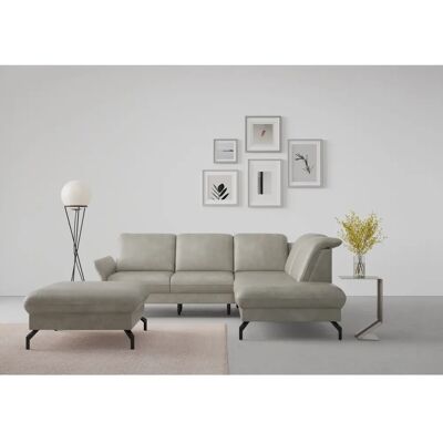 SIT & MORE Fashion L-Form Sofa - Mikrofaser, Rechte Ottomane, Handgefertigt SIT & MORE Fashion L-Form Sofa - Mikrofaser, Rechte Ottomane, Handgefertigt