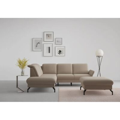 SIT&MORE Fashion L-Form Couch - Weiches sauberes Bezug, motorische Kopfstützen SIT&MORE Fashion L-Form Couch - Weiches sauberes Bezug, motorische Kopfstützen