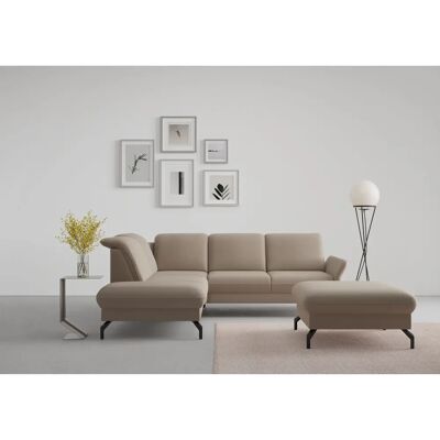 SIT & MORE Fashion L-Form Sofa - Echtes Leder, Ottomane, Motorische Verstellung SIT & MORE Fashion L-Form Sofa - Echtes Leder, Ottomane, Motorische Verstellung