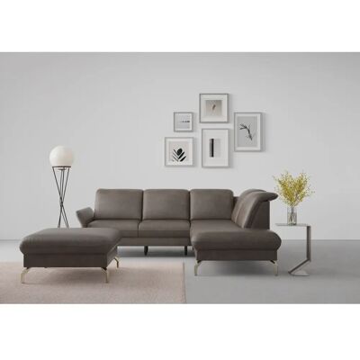 SIT & MORE Fashion L-Form Sofa - Mikrofaser, Kopfteilverstellung, Ottomane rechts SIT & MORE Fashion L-Form Sofa - Mikrofaser, Kopfteilverstellung, Ottomane rechts
