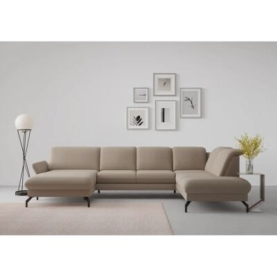 SIT & MORE Fashion U-Form Sofa - Microfaser, Ottomane rechts, Gepolstert SIT & MORE Fashion U-Form Sofa - Microfaser, Ottomane rechts, Gepolstert