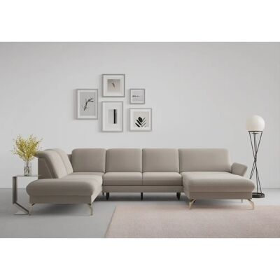SIT & MORE Fashion U-Form Sofa-Set - Chenille, Linke Ottomane, Motorischer Kopfteil SIT & MORE Fashion U-Form Sofa-Set - Chenille, Linke Ottomane, Motorischer Kopfteil
