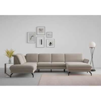 SIT & MORE Fashion U-Form Sofa - U-förmiger Chenille-Sofa mit verstellbarem Kopfteil, motorischer Sitz SIT & MORE Fashion U-Form Sofa - U-förmiger Chenille-Sofa mit verstellbarem Kopfteil, motorischer Sitz