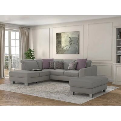 SIT & MORE Dundee L-Form Sofa - Mikrofaser, Edelstahl, 263cm SIT & MORE Dundee L-Form Sofa - Mikrofaser, Edelstahl, 263cm