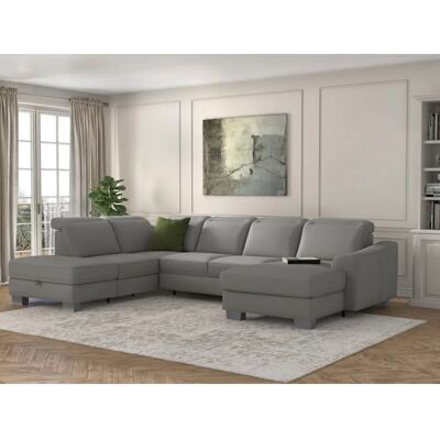 SIT&MORE Dundee U-Form Sofa - U-Form, Microfaser Paris, Ottomane links, Kopfteilverstellung SIT&MORE Dundee U-Form Sofa - U-Form, Microfaser Paris, Ottomane links, Kopfteilverstellung