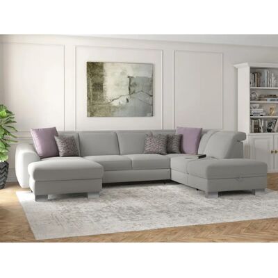SIT & MORE Dundee U-Form Weißes Sofa - U-förmig mit verstellbaren Kopfstützen SIT & MORE Dundee U-Form Weißes Sofa - U-förmig mit verstellbaren Kopfstützen
