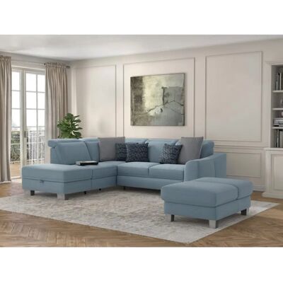 SIT & MORE Dundee L-Form Weiches Sofa mit Ottomane, blau - Sofa SIT & MORE Dundee L-Form Weiches Sofa mit Ottomane, blau - Sofa