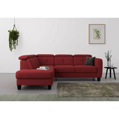 SIT&MORE Belluci L-Form Sofa - Mikrofaser, Bordeaux, 249x85x195 cm SIT&MORE Belluci L-Form Sofa - Mikrofaser, Bordeaux, 249x85x195 cm