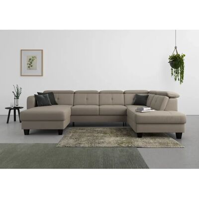 SIT&MORE Belluci U-Form - Luxus-Microfaser Sofa mit Bettfunktion SIT&MORE Belluci U-Form - Luxus-Microfaser Sofa mit Bettfunktion