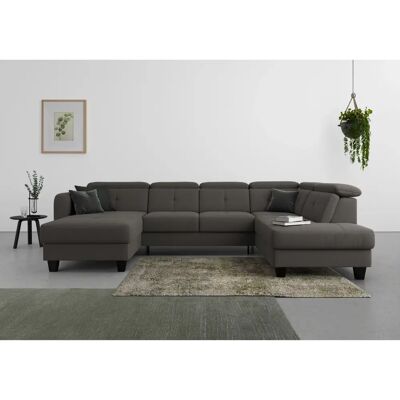 SIT & MORE Belluci U-Form Sofa - 321x85x195 cm dunkelgrau SIT & MORE Belluci U-Form Sofa - 321x85x195 cm dunkelgrau