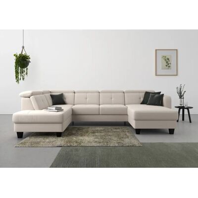 SIT & MORE Belluci U-Form Sofa - Microfaser Euphoria, grau SIT & MORE Belluci U-Form Sofa - Microfaser Euphoria, grau