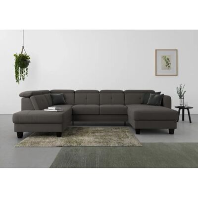 SIT & MORE Belluci U-Form Sofa - U-Form Sofa, Echtes Leder, Gepolsterte Rückenlehne SIT & MORE Belluci U-Form Sofa - U-Form Sofa, Echtes Leder, Gepolsterte Rückenlehne