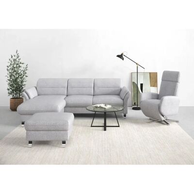 SIT & MORE Grenoble L-Form Sofa - Stoff, Silber, 251x161x85 cm SIT & MORE Grenoble L-Form Sofa - Stoff, Silber, 251x161x85 cm