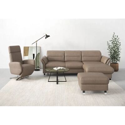 SIT&MORE Grenoble L-Form Sofa - Microfaser, Rechte Recamiere, Bettfunktion SIT&MORE Grenoble L-Form Sofa - Microfaser, Rechte Recamiere, Bettfunktion