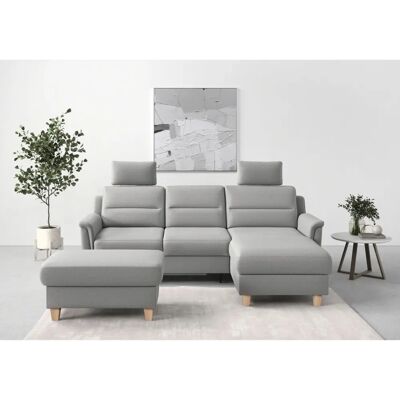 SIT & MORE Farö L-Form Microfaser Sofa - Recamiere rechts, Bett, Stauraum SIT & MORE Farö L-Form Microfaser Sofa - Recamiere rechts, Bett, Stauraum