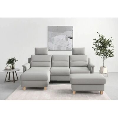 SIT&MORE Farö L-Form Couch - Microfaser Paris, mit Bett & Stauraum SIT&MORE Farö L-Form Couch - Microfaser Paris, mit Bett & Stauraum