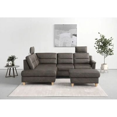 SIT&MORE Farö L-Form Sofa - Microfaser, Ottomane links, mit Bettfunktion SIT&MORE Farö L-Form Sofa - Microfaser, Ottomane links, mit Bettfunktion