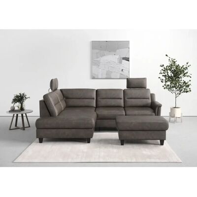 SIT&MORE Farö L-Form Sofa - Microfaser, Ottomane, Bettfunktion SIT&MORE Farö L-Form Sofa - Microfaser, Ottomane, Bettfunktion