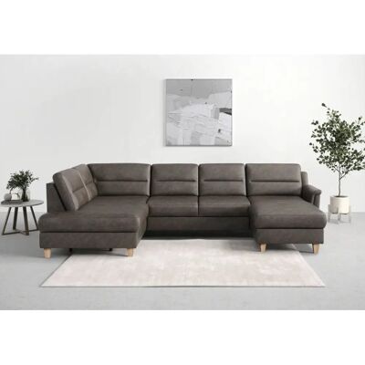 SIT&MORE Farö U-Form Sofa - Mikrofaser, Linke Ottomane, Ohne Bett SIT&MORE Farö U-Form Sofa - Mikrofaser, Linke Ottomane, Ohne Bett