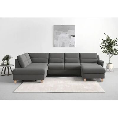 SIT&MORE Farö U-Form Sofa - Microfaser Couch mit Stauraum & Bettfunktion SIT&MORE Farö U-Form Sofa - Microfaser Couch mit Stauraum & Bettfunktion