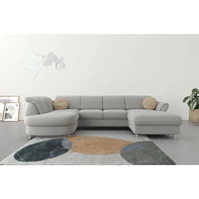 SIT & MORE Apulia U-Form Sofa - U-Form, Weiche Struktur, Ottomane links SIT & MORE Apulia U-Form Sofa - U-Form, Weiche Struktur, Ottomane links